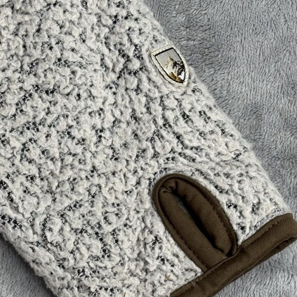 Kuhl Flight Jacket Womens XS Ivory Sherpa Fleece Hooded Full Zip Thumbholes - Picture 3 of 15